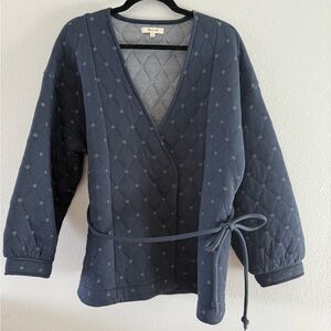Madewell Quilted Wrap Jacket in Navy